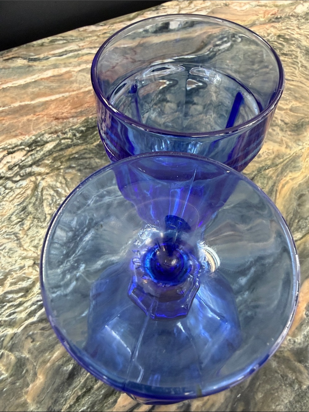 Libbey Cobalt Blue Stemmed Glasses - Set of Two - Picture 3 of 5